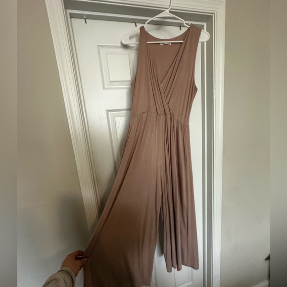 Wasabi + Mint Pants - Elegant Tan Jumpsuit
